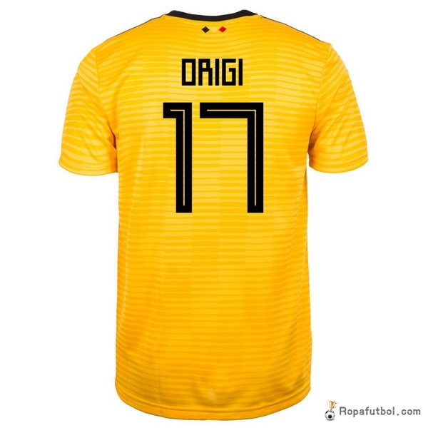 Camiseta Belgica Replica Segunda Ropa Origi 2018 Amarillo